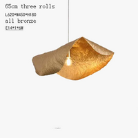 Suspension de luxe en cuivre avec feuille de lotus design rétro