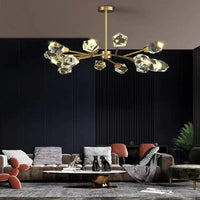 Lustre de Luxe en Laiton Diamant Cristal LED Moderne | Marco Lucetti
