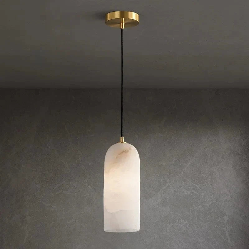 Lustre de luxe en laiton et marbre importé | Marco Lucetti