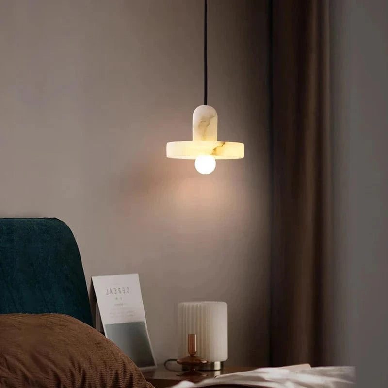 Lustre de luxe en laiton et marbre importé | Marco Lucetti