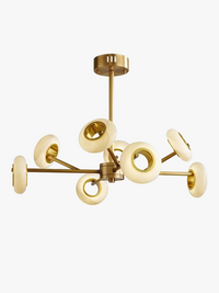 Lustre de Luxe en Marbre avec Anneaux Multiples pour Décoration.