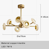 Lustre de Luxe en Marbre avec Anneaux Multiples pour Décoration.