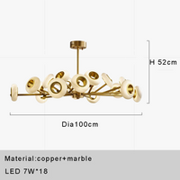 Lustre de Luxe en Marbre avec Anneaux Multiples pour Décoration.