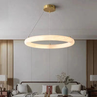 Lustre de luxe en marbre d'Espagne | Marco Lucetti Diamètre 39cm / Blanc chaud