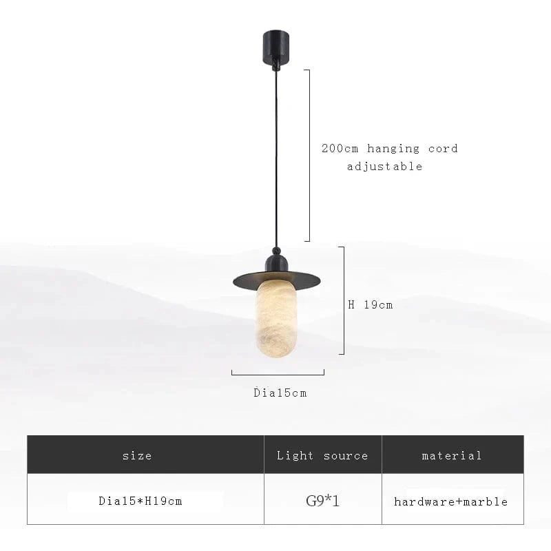 Lustre de luxe en marbre naturel et laiton de design exclusive | Marco Lucetti