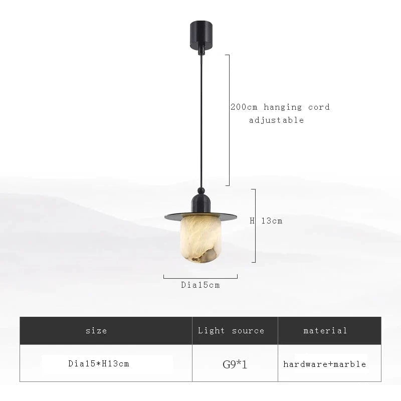 Lustre de luxe en marbre naturel et laiton de design exclusive | Marco Lucetti