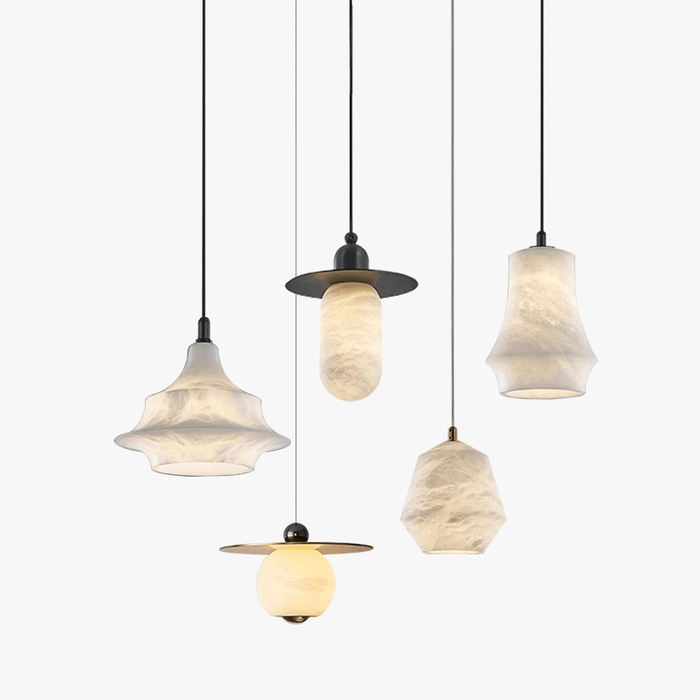 Lustre de luxe en marbre naturel et laiton de design exclusive | Marco Lucetti