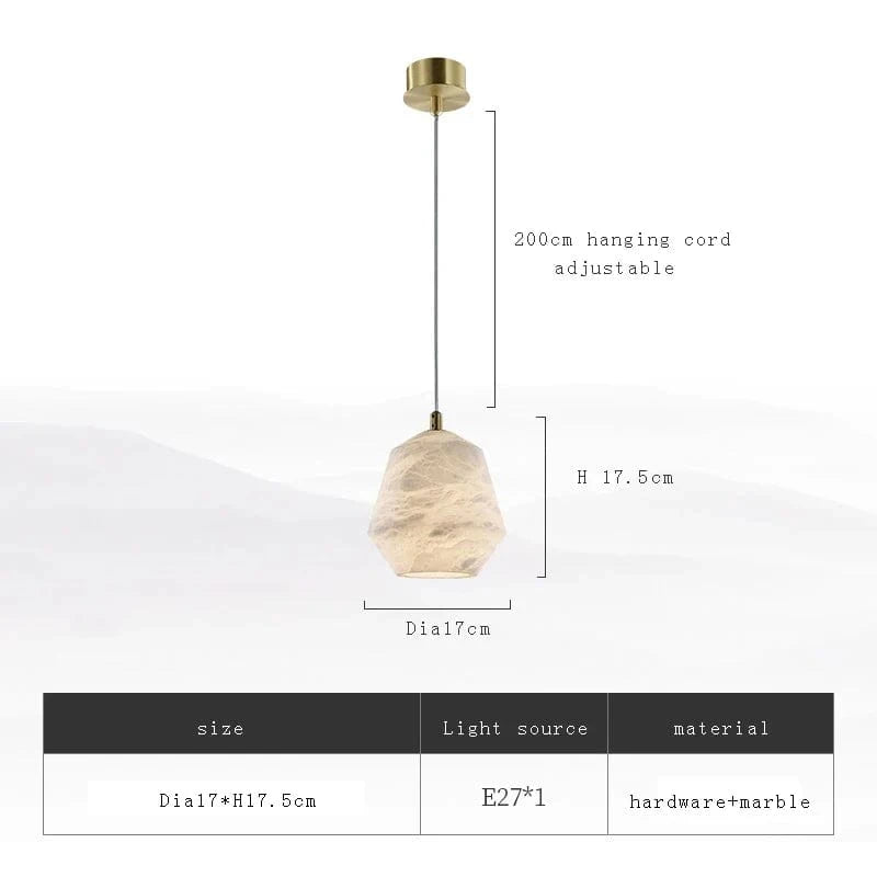 Lustre de luxe en marbre naturel et laiton de design exclusive | Marco Lucetti E / Dimmable