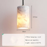 Lustre de luxe en marbre naturel et laiton de design exclusive | Marco Lucetti G blanc / Dimmable