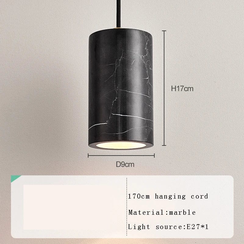 Lustre de luxe en marbre naturel et laiton de design exclusive | Marco Lucetti G noir / Dimmable