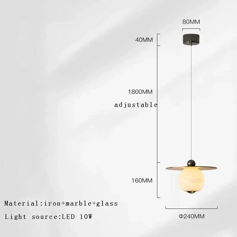 Lustre de luxe en marbre naturel et laiton de design exclusive | Marco Lucetti H / Dimmable