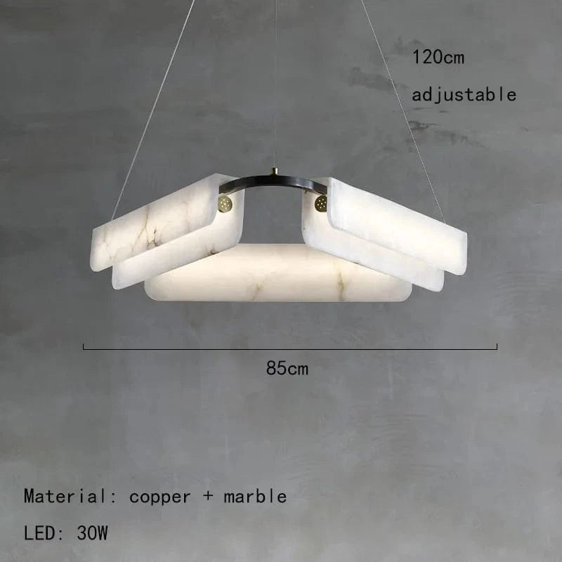 Lustre de luxe en marbre naturel | Marco Lucetti 3 lumières-grandes