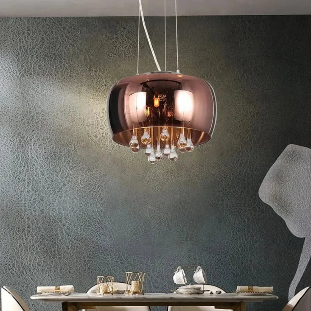 Lustre de luxe en verre de cristal pour salon : Cognac fumé. | Marco Lucetti