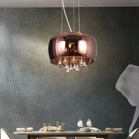 Lustre de luxe en verre de cristal pour salon : Cognac fumé. | Marco Lucetti