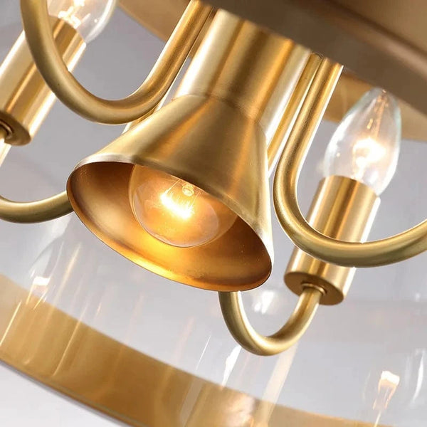 Lustre de luxe en verre doré JMZM moderne, style européen, pour salle à manger, salon, hôtel et allée. | Marco Lucetti