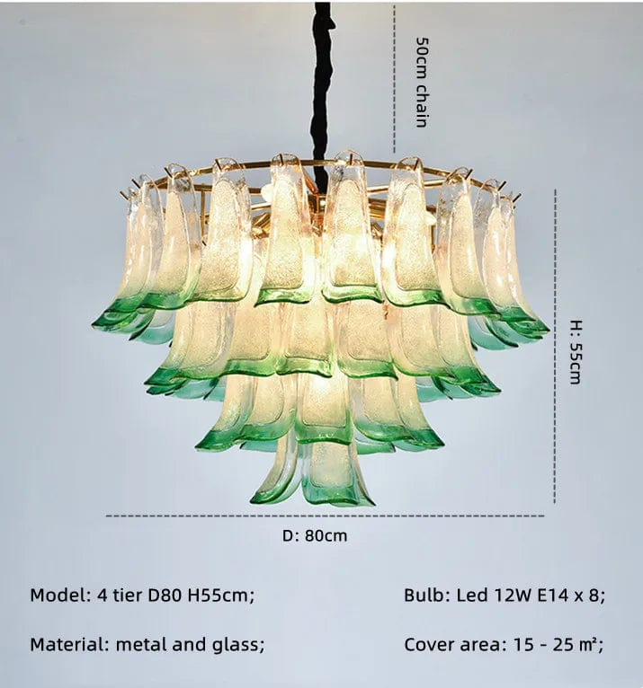 Lustre de luxe en verre suspendu avec LED magnétique | Marco Lucetti
