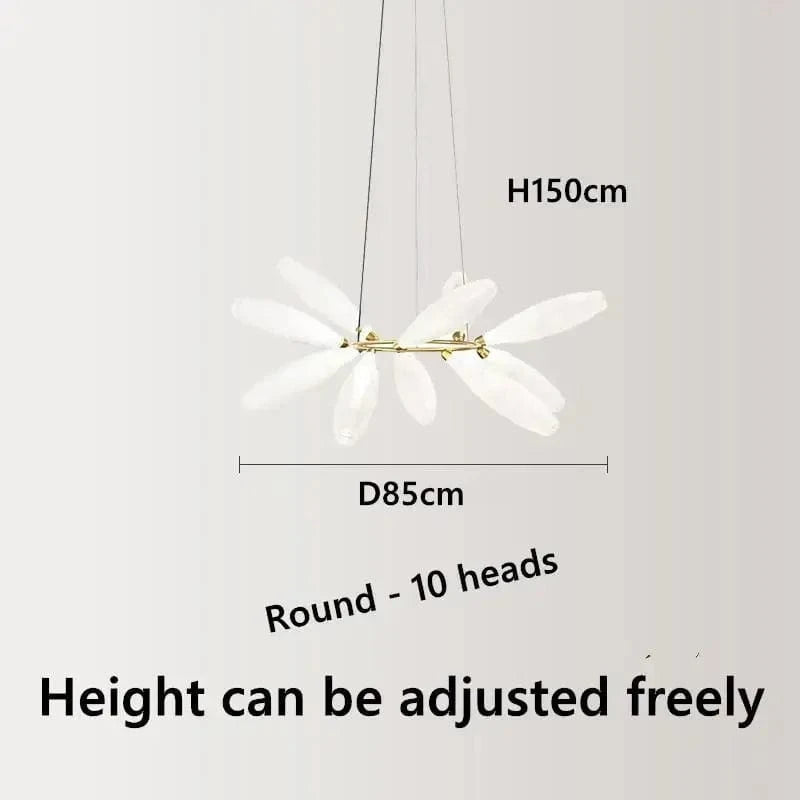 Lustre de Luxe Gem Branch en Verre Minimaliste pour Intérieur Nordique | Marco Lucetti 10 têtes-D85cm / Lumière chaude-3000K