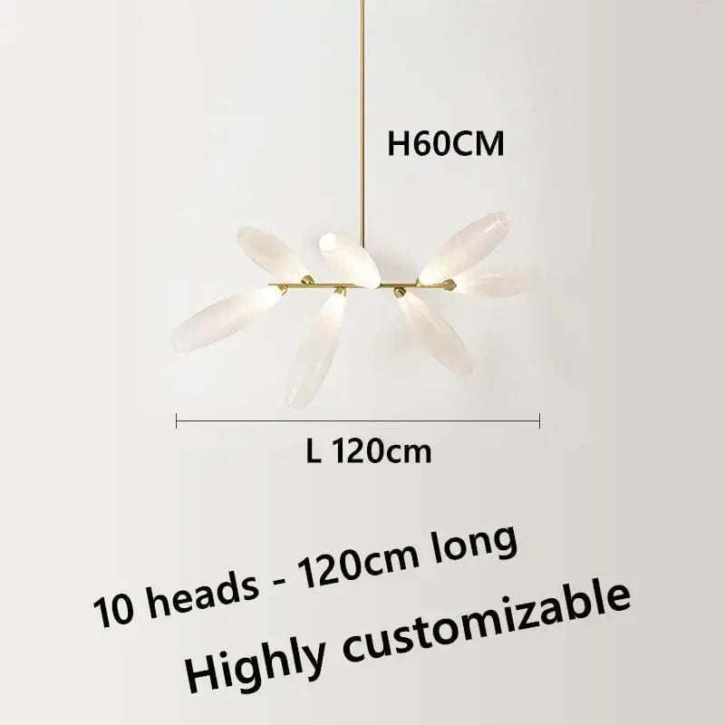 Lustre de Luxe Gem Branch en Verre Minimaliste pour Intérieur Nordique | Marco Lucetti 10 têtes-L120cm / Lumière chaude-3000K