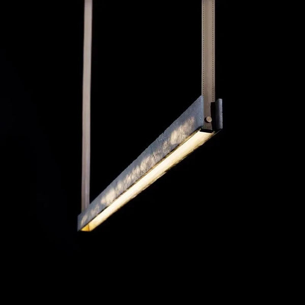 Lustre de Luxe Long Art Décor Suspension Lumière Moderne Minimaliste - Salle à manger Haut de gamme - Imitation Marbre - LED pour Exposition | Marco Lucetti