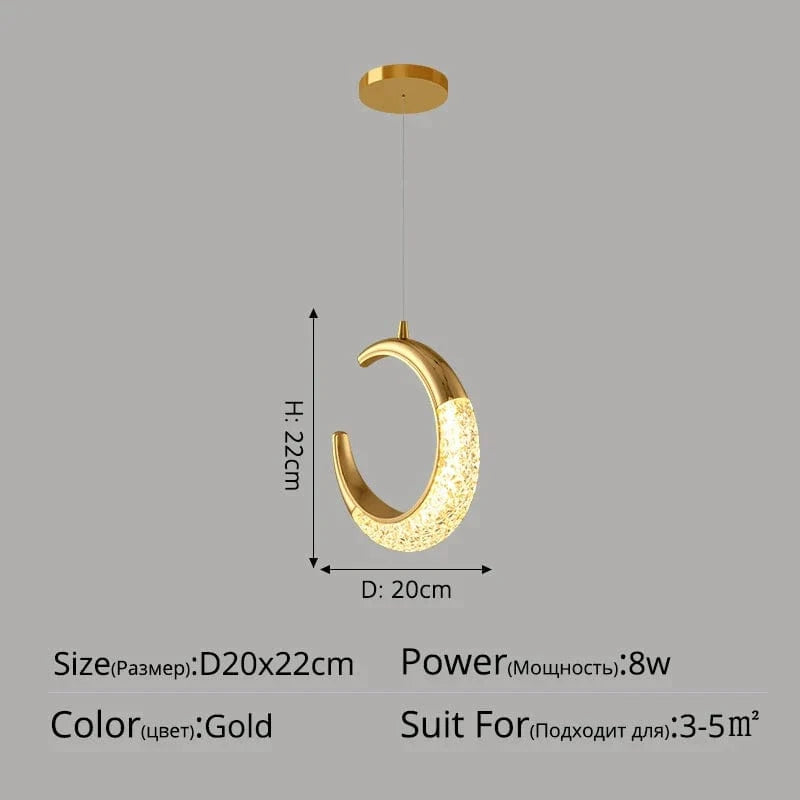 Lustre de luxe moderne à tête unique | Marco Lucetti Style A 1 tête D20cm / 3 couleurs sans télécommande