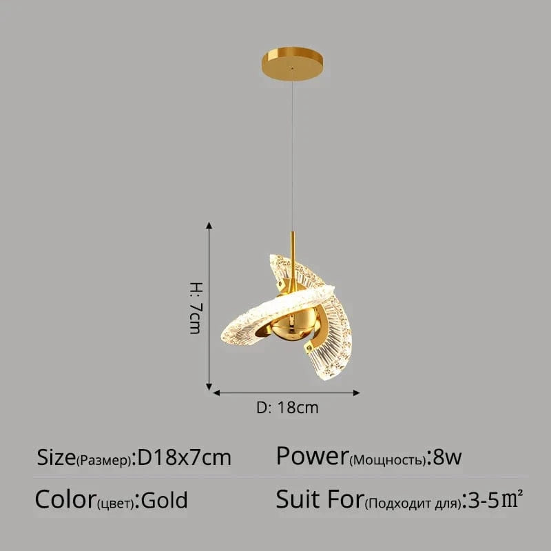 Lustre de luxe moderne à tête unique | Marco Lucetti Style B 1 tête D18cm / Blanc chaud, pas de télécommande