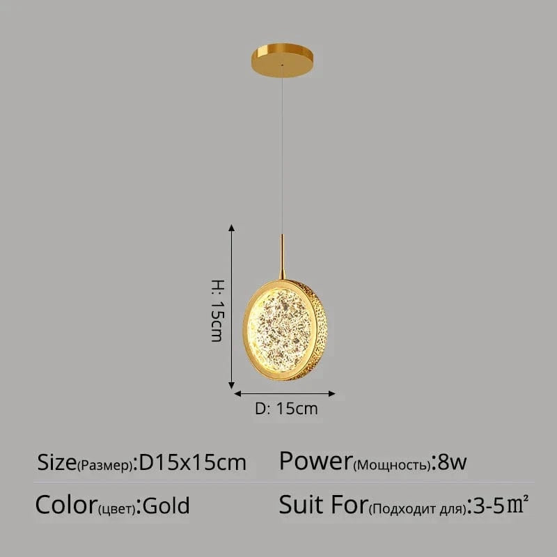 Lustre de luxe moderne à tête unique | Marco Lucetti Style C 1 tête D15cm / Blanc chaud, pas de télécommande