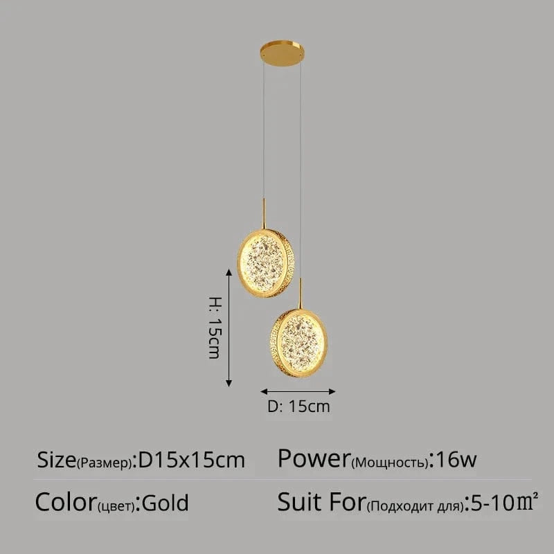 Lustre de luxe moderne à tête unique | Marco Lucetti Style C 2 têtes 16W / Blanc chaud, pas de télécommande