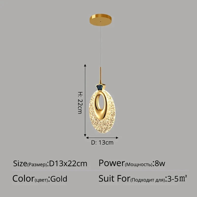 Lustre de luxe moderne à tête unique | Marco Lucetti Style E 1 tête D13cm / Blanc chaud, pas de télécommande