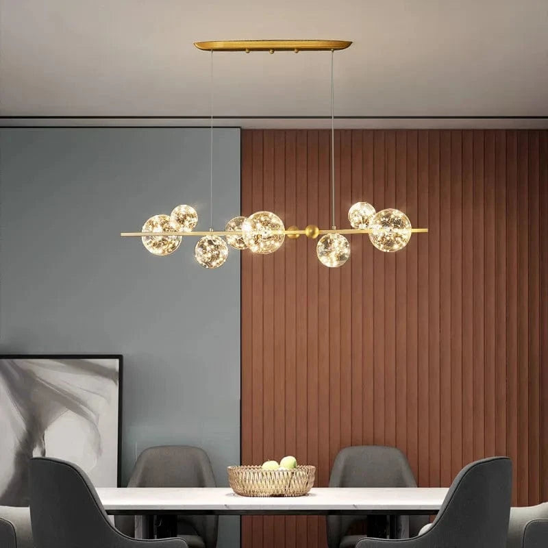Lustre de luxe moderne avec anneaux LED et boule de verre de qualité supérieure | Marco Lucetti