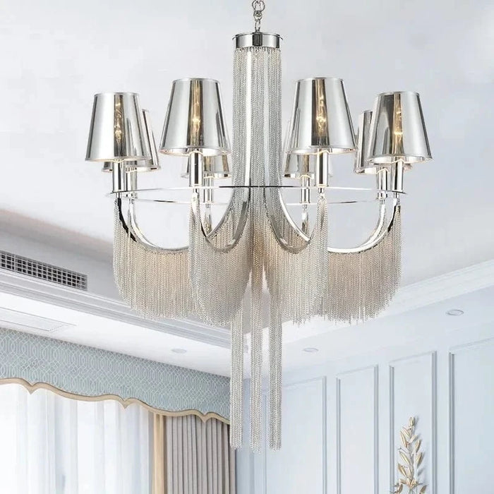 Lustre de luxe moderne avec éclairage intégré pour mariages glamours | Marco Lucetti