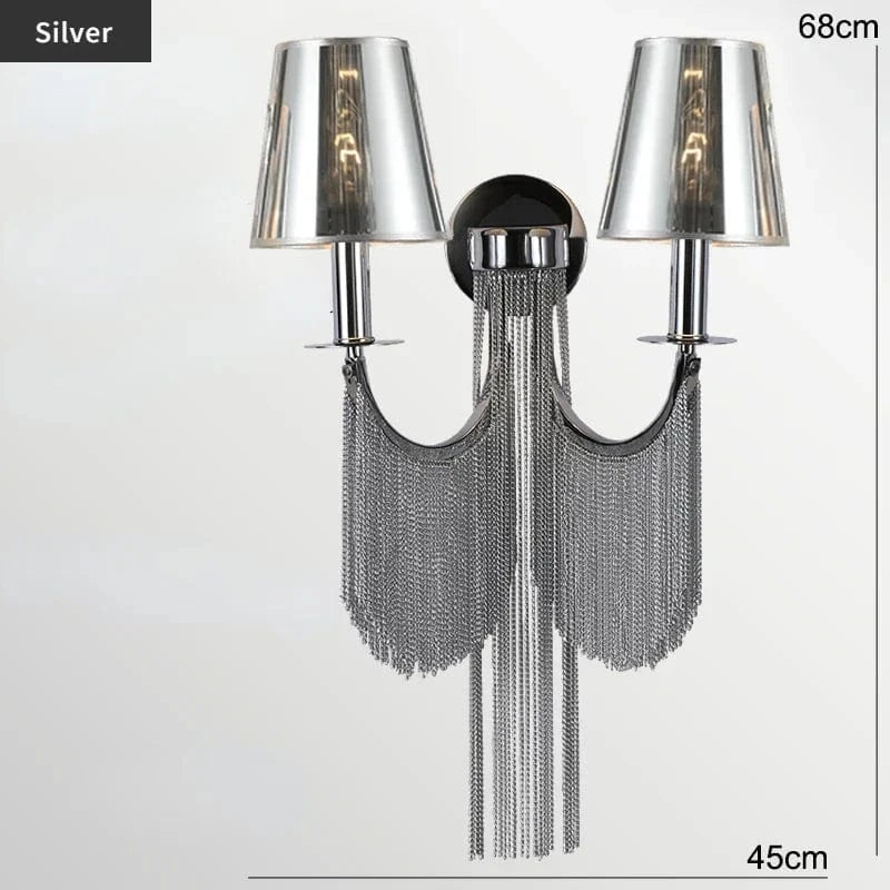 Lustre de luxe moderne avec éclairage intégré pour mariages glamours | Marco Lucetti Applique argentée