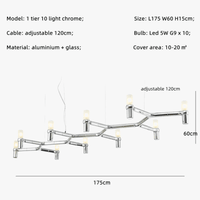 Lustre de Luxe Moderne en Métal avec Éclairage Suspendu Réglable | Marco Lucetti
