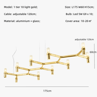 Lustre de Luxe Moderne en Métal avec Éclairage Suspendu Réglable | Marco Lucetti