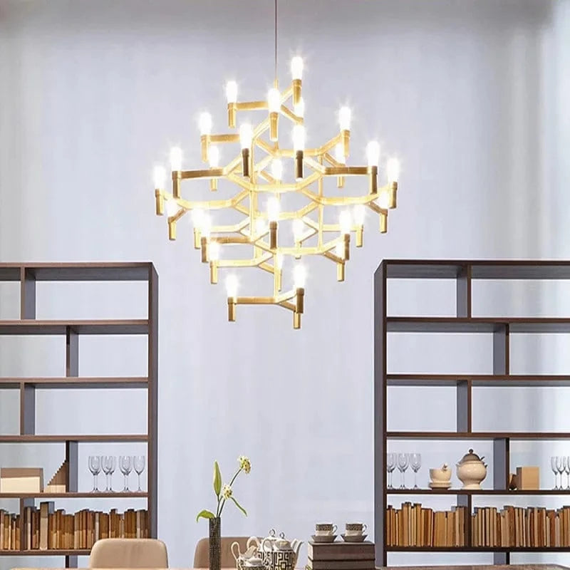 Lustre de Luxe Moderne en Métal avec Éclairage Suspendu Réglable | Marco Lucetti