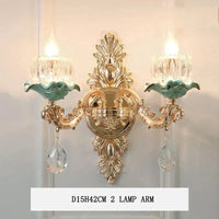 Lustre de luxe moderne européen rétro en cristal et céramique | Marco Lucetti 2 têtes