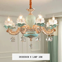 Lustre de luxe moderne européen rétro en cristal et céramique | Marco Lucetti 8 têtes