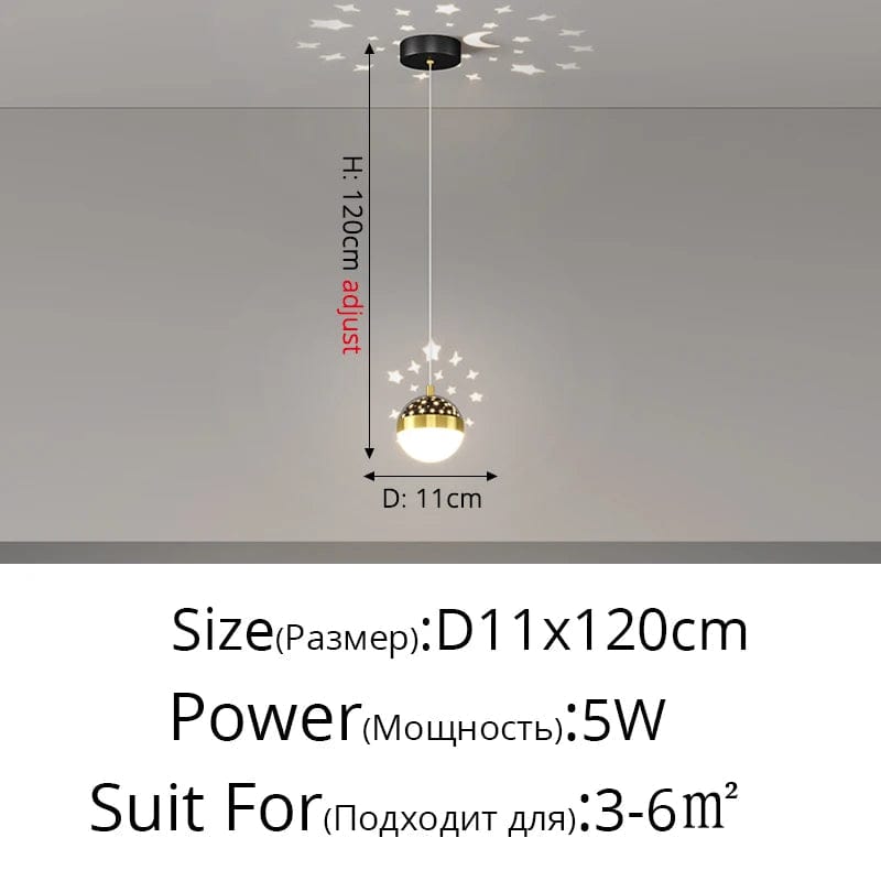 Lustre de luxe moderne minimaliste avec projection de ciel étoilé | Marco Lucetti
