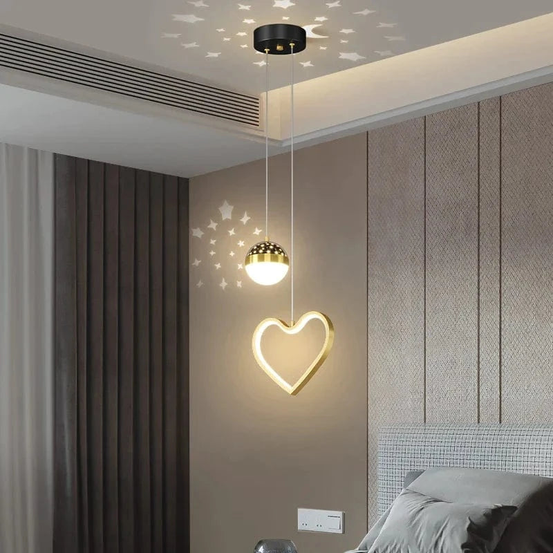 Lustre de luxe moderne minimaliste avec projection de ciel étoilé | Marco Lucetti