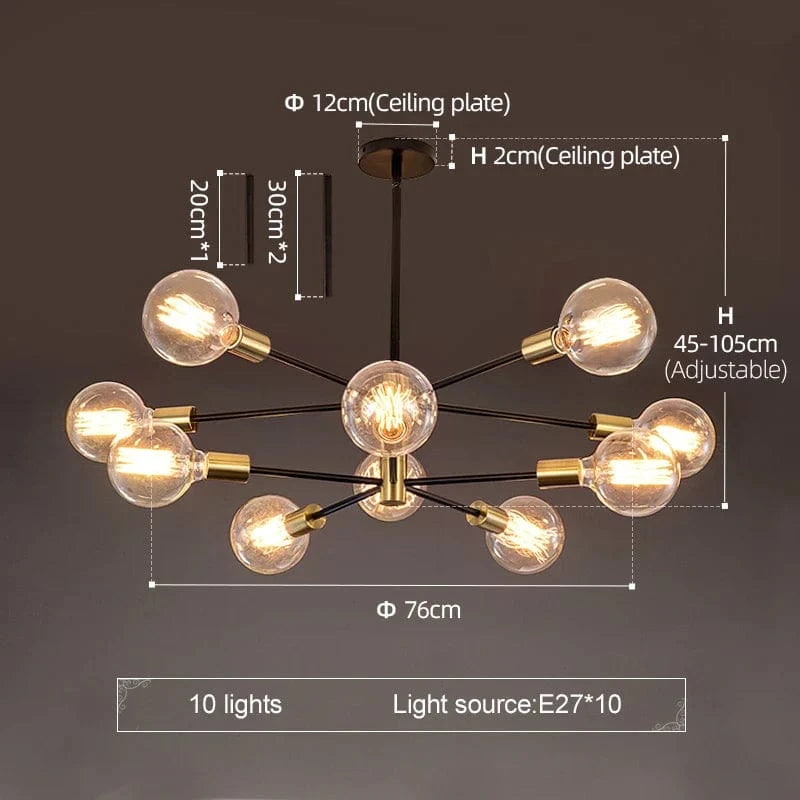 Lustre de Luxe Moderne Nordic Glow - Suspension LED Design | Marco Lucetti 10 lampes / Sans ampoule