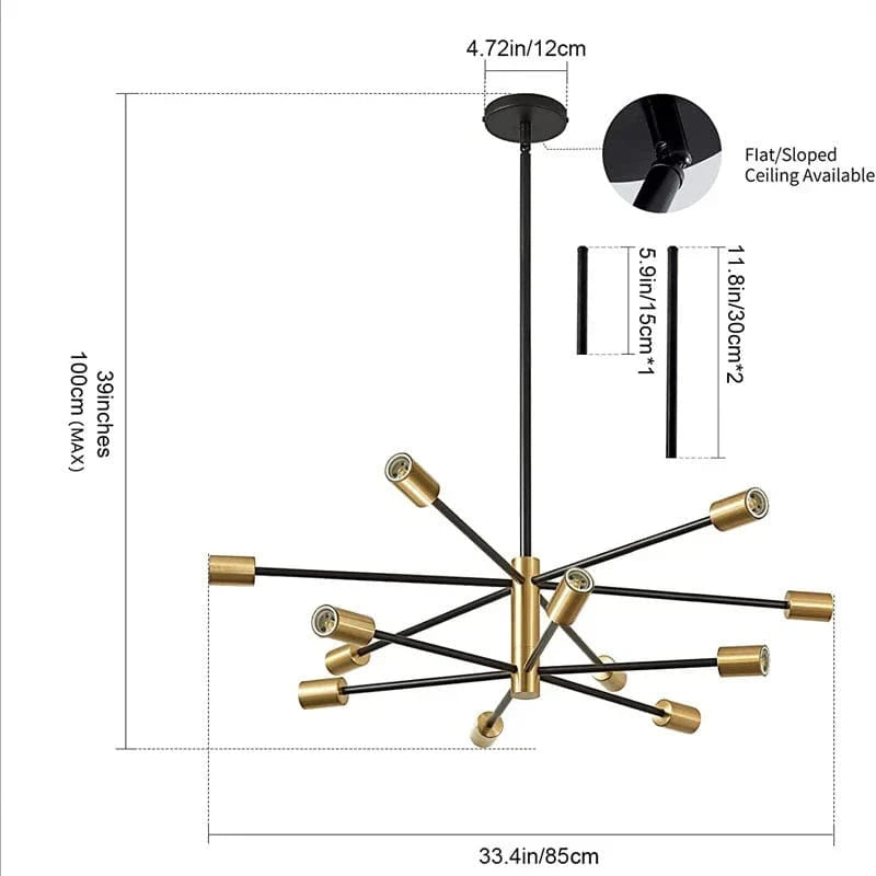 Lustre de Luxe Moderne Nordic Glow - Suspension LED Design | Marco Lucetti 12 lampes / Sans ampoule
