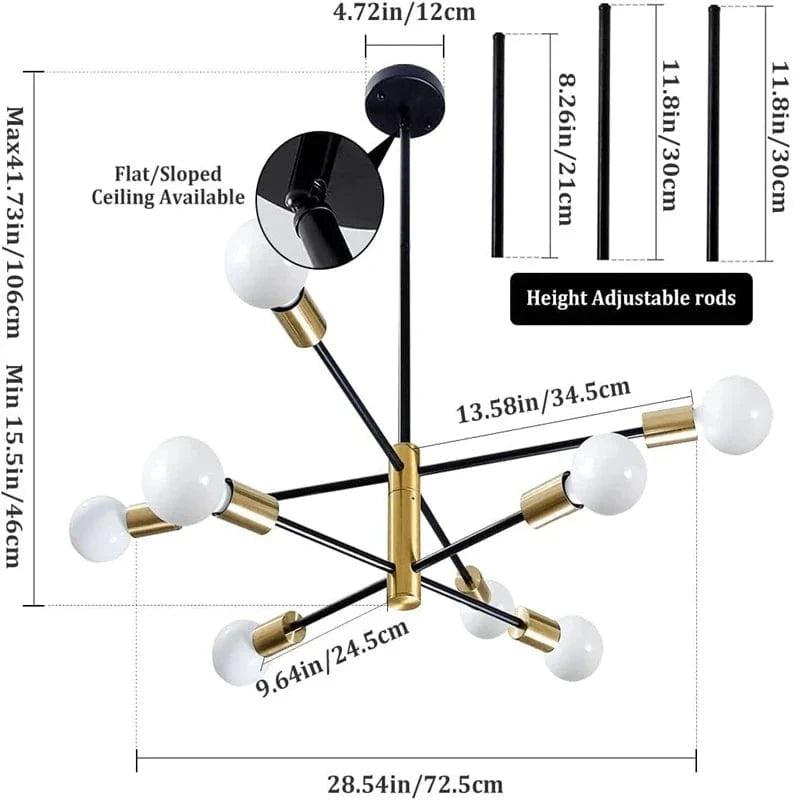 Lustre de Luxe Moderne Nordic Glow - Suspension LED Design | Marco Lucetti 8 lampes / Sans ampoule