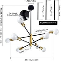 Lustre de Luxe Moderne Nordic Glow - Suspension LED Design | Marco Lucetti 8 lampes / Sans ampoule