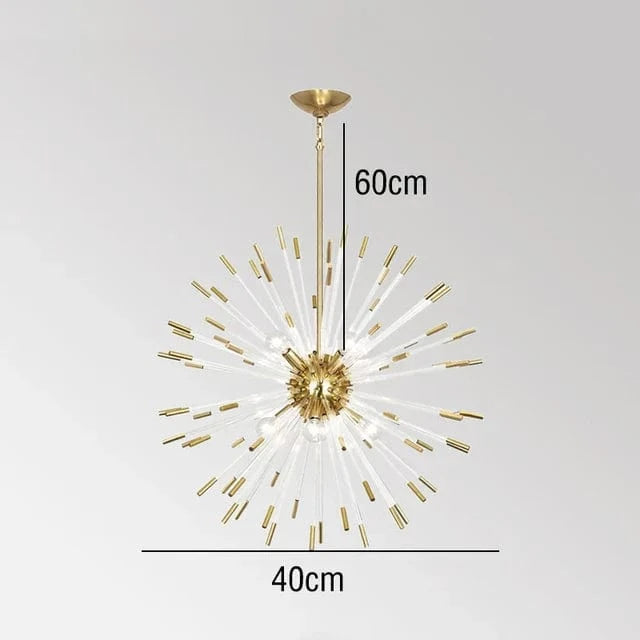 Lustre de Luxe Nouveau : Design Cristal Pissenlit LED Suspendu | Marco Lucetti Dia40cm / Intensité variable / Lumière froide 6000K