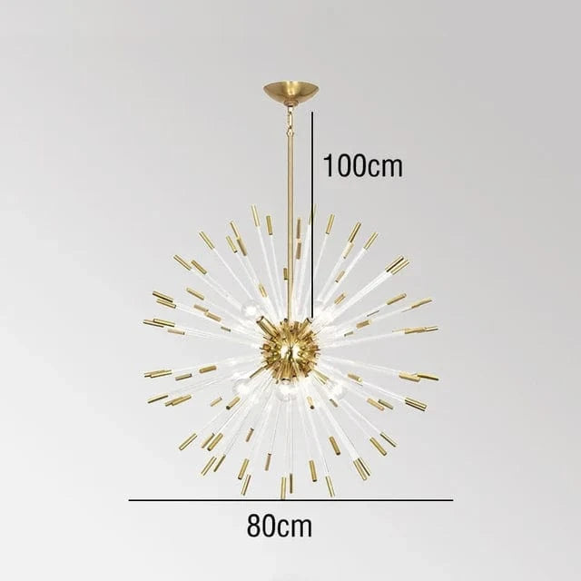 Lustre de Luxe Nouveau : Design Cristal Pissenlit LED Suspendu | Marco Lucetti Dia80cm / Intensité variable / Lumière froide 6000K