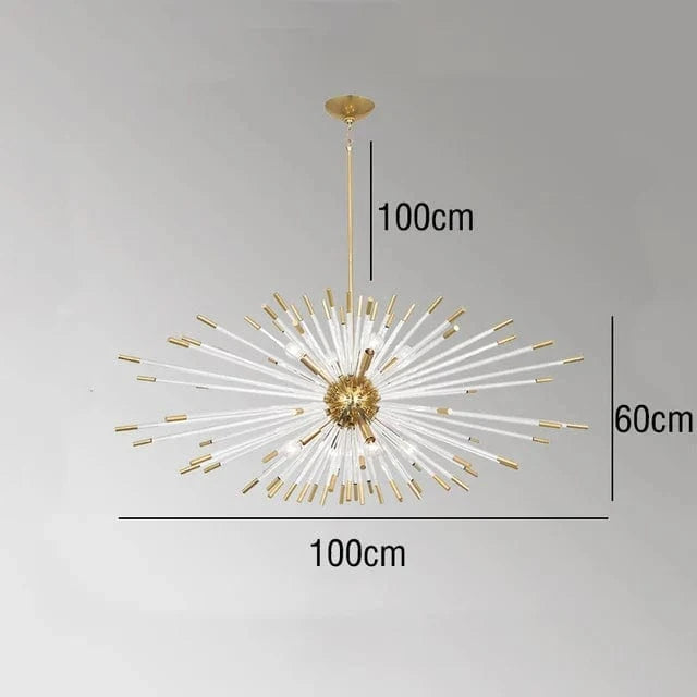 Lustre de Luxe Nouveau : Design Cristal Pissenlit LED Suspendu | Marco Lucetti L100XW60cm / Intensité variable / Lumière froide 6000K