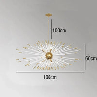 Lustre de Luxe Nouveau : Design Cristal Pissenlit LED Suspendu | Marco Lucetti L100XW60cm / Intensité variable / Lumière froide 6000K