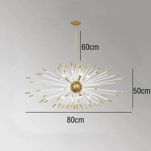 Lustre de Luxe Nouveau : Design Cristal Pissenlit LED Suspendu | Marco Lucetti L80XW50cm / Intensité variable / Lumière froide 6000K