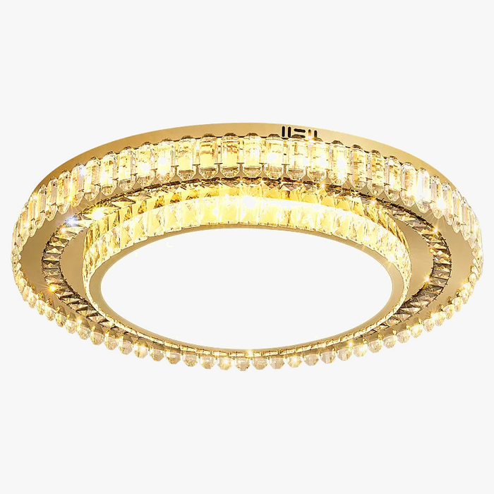 Lustre de Luxe Rond en Verre de Cristal LED Moderne - Collection Éclat Glamour