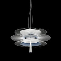 Lustre de Luxe Sandyha LED en Métal - Lampe Suspendue Décorative | Marco Lucetti D48cm - Blanc / Lumière chaude