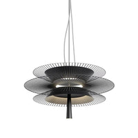 Lustre de Luxe Sandyha LED en Métal - Lampe Suspendue Décorative | Marco Lucetti D48cm - Noir / Lumière chaude